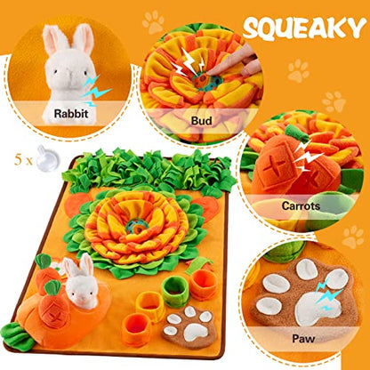 Pet Snuffle Mat for Dogs Sniff Mat Nosework Feeding Mat Slow Feeder Interactive Dog Puzzle Toys for Training and Stress Relief Encourages Natural Foraging Skills (29.5''x18.9'') - size: 29.5''x18.9''