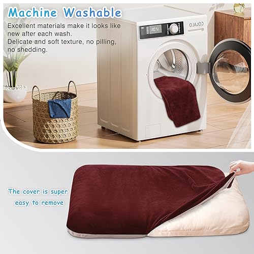 Magic Dog Super Soft Extra Large Dog Bed, 47 Inches Jumbo Orthopedic Foam Pet Beds with Anti Slip Bottom, Dog Sleeping Mattress with Removable and Washable Cover, Burgundy XL - color: Burgundy, size: 47.0"L x 39.0"W x 5.0"Th