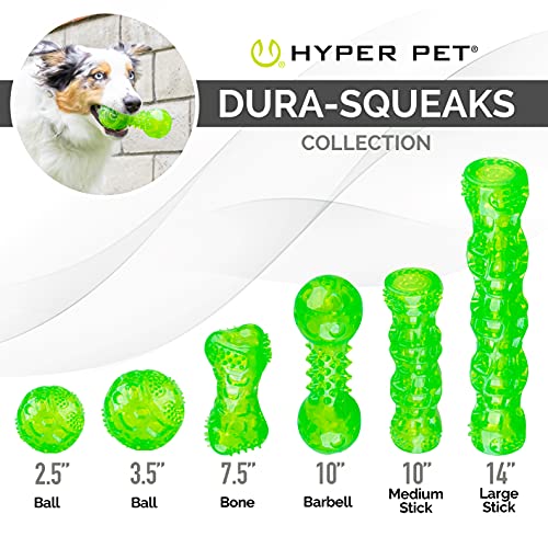 Hyper Pet DuraSqueak Dog Ball Toy, Interactive Dog Toys that Float and Squeaks for Playing, Fetching and Retrieving-Great Alternative to Traditional Tennis Balls Green 2.5 Inch - size: 2.5 Inch