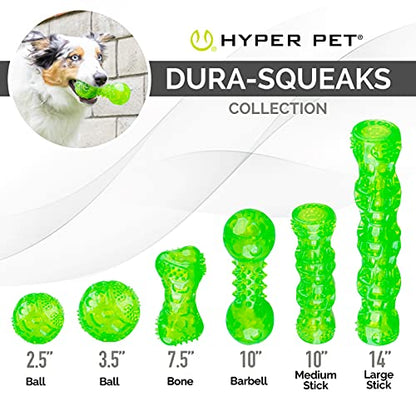 Hyper Pet DuraSqueak Dog Ball Toy, Interactive Dog Toys that Float and Squeaks for Playing, Fetching and Retrieving-Great Alternative to Traditional Tennis Balls Green 2.5 Inch | Bold sound effects reward play, a fresh alternative to traditional tennis op