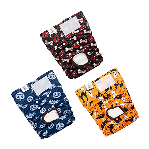 CuteBone Dog Diapers Female Washable Small Medium Large 3 Pack Reusable Doggie Diapers Puppy Period Pants for Doggy Heat Cycle Peeing - size: XL