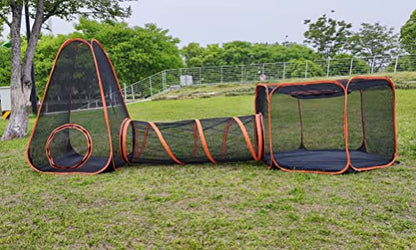 6 in 1 Pet Cat and Dog Tunnel Tent Foldable Pet Tent Outdoor Pop Up Pet Playpen Cage Fences House (Styles 1) - style: Styles 1