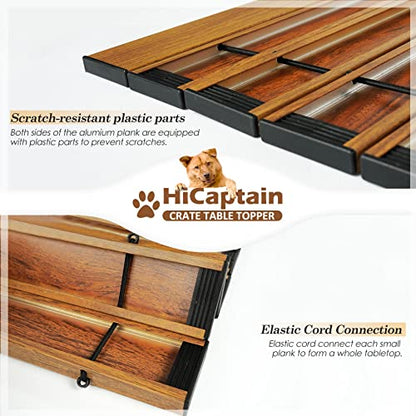 HiCaptain Pet Crate Table Topper – Foldable Wire Dog Kennel Topper Custom Pet Crate Table (L, for 42 inch Crate)