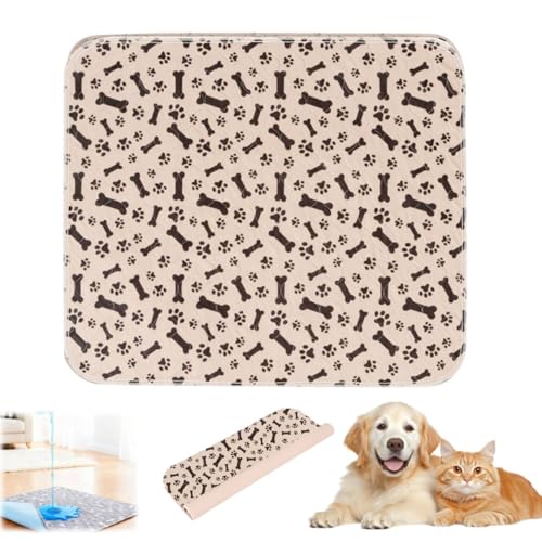 Puppy Pads with Pheromones,Washable Puppy Pee Pads for Dogs,Reusable Puppy Pads Washable for Dogs & Cats,Washable,Durable Leak-Proof & Anti-Slip Pet Training Pads for Home & Trave - color: Brown Bone, size: Medium