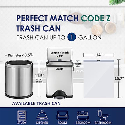1 Gallon 100 Counts Mini Strong Drawstring Trash Bags Garbage Bags by RayPard, fit 3-4 Liter Small Trash Can, Tiny Waste Basket Liners for Home Office Bathroom Bedroom Car, White - style: 100-1 Gallon-White