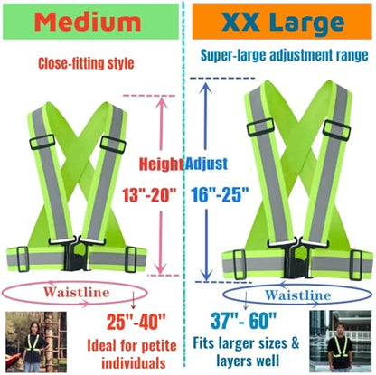 2.0 IN High Visibility Reflective Safety Strap for Construction, Running, Cycling - color: 1pc-yellow, size: XX-Large
