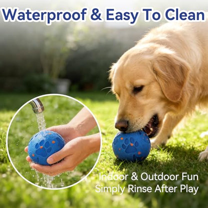 Smart Interactive Dog Toy Ball, Automatic Moving Rolling & Bouncing, Motion Activated E-TPU Dog Ball, Waterproof Chew Resistant for Medium & Large Dogs (Blue) - color: Blue