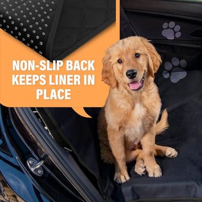 Active Pets XL Waterproof Hammock Large Car Seat Cover, Fits SUVs Trucks Big Sedans, Secure Convertible Travel Bed Protects Backseat Cargo from Dog Puppy Pet Water Food Drool Urine, Black w/Blue Trim - color: Blue, size: XL