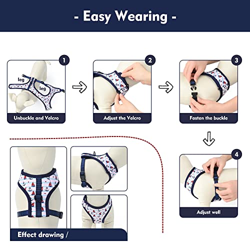 Mile High Life Step in Dog Harness for Small Dogs No Pull, Easy Get on Air Mesh Vest Harness, Adjustable Easy Closures Both Neck and Chest (White, XS Chest 11.4"-16.1") - color: White, size: XS Chest 11.4"-16.1"
