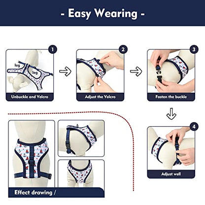 Mile High Life Step in Dog Harness for Small Dogs No Pull, Easy Get on Air Mesh Vest Harness, Adjustable Easy Closures Both Neck and Chest (White, XS Chest 11.4"-16.1") - color: White, size: XS Chest 11.4"-16.1"