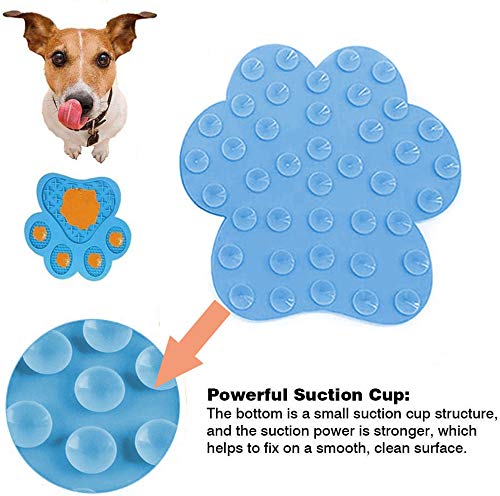 Licking Mat for Dog Anxiety - Peanut Butter Slow Feeder Bowl, Pad With Strong Suction to Wall for Pet Bathing, Grooming, and Training (Blue) - color: Blue