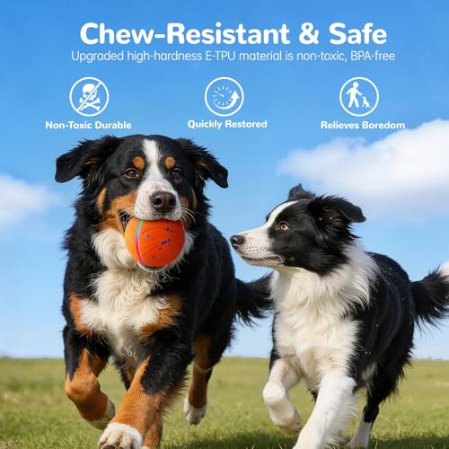 Smart Interactive Dog Toys Automatic Moving Dog Ball, Orange | ETPU New Material, Motion Activated Rolling & Rotating, For Medium & Large Dogs, Enrichment & Stimulation