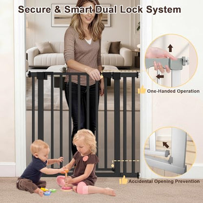30-41 Inch Extra Wide Outdoor Baby Gate/Dog Gate, Indoor Pet Gate for Doorways, Hallways and Stairs No Drilling, Auto Close, Pressure Mounted Safety gate for Babies,Pets, Black - size: Black 30-40inches wide
