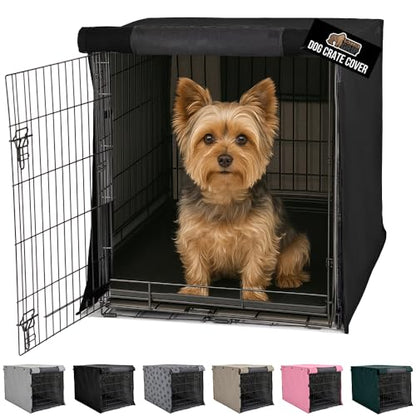 GORILLA GRIP Dog Crate Covers Compatible with Amazon Basics Dog Crates, All Sides Open, Privacy Cover Fits 24" Wire Kennel, Breathable Mesh Windows, Light Reducing Puppy Training Cage Topper, Black - color: Black, size: 24" X 18" X 20"