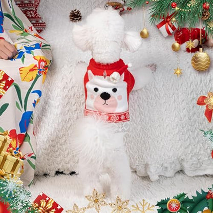 LUBOT NEW Ugly Christmas Sweaters for Puppy Cute Funny Wintertime and Holiday Parties Knitted Pullover Sweater Small Dog Bear Small - color: Red Bear, size: Small