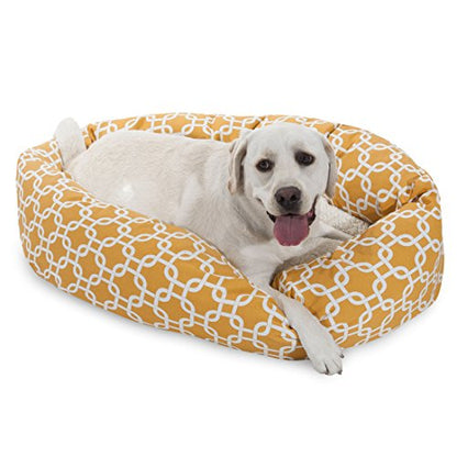 Majestic Pet Links Sherpa Bagel Bed, Large, Yellow - color: Yellow, style: 40 in.