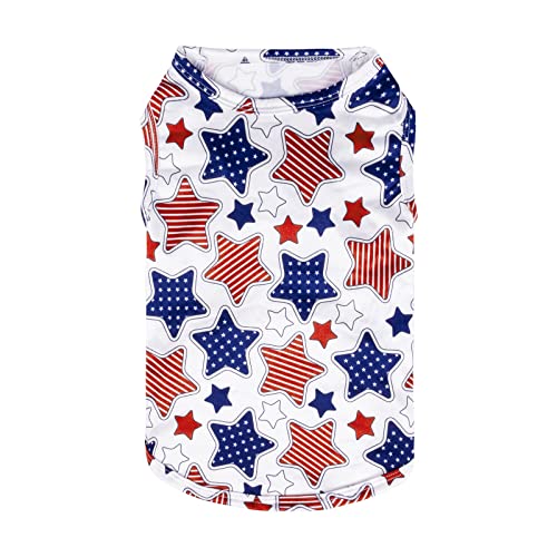 CuteBone Dog Shirts 2-Pack Soft Pet Clothes Breathable Summer Vest for Small Puppy and Stretchy Cat Apparel - color: Stars&map, size: Small