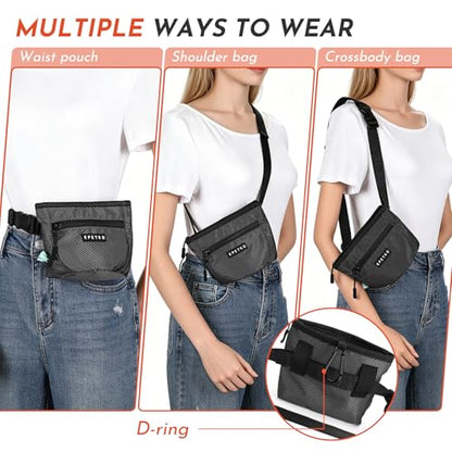 Dog Treat Pouch with Training Clicker, Treat Bag Fanny Pack with Magnetic and Zipper Closure Waterproof and Durable Treat Pouches for Pet Training Walking (Gray) - color: Gray