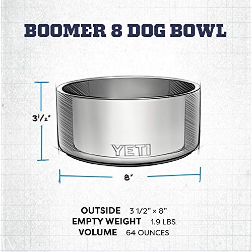 YETI Boomer 8, Stainless Steel, Non-Slip Dog Bowl, Holds 64 Ounces - color: Black