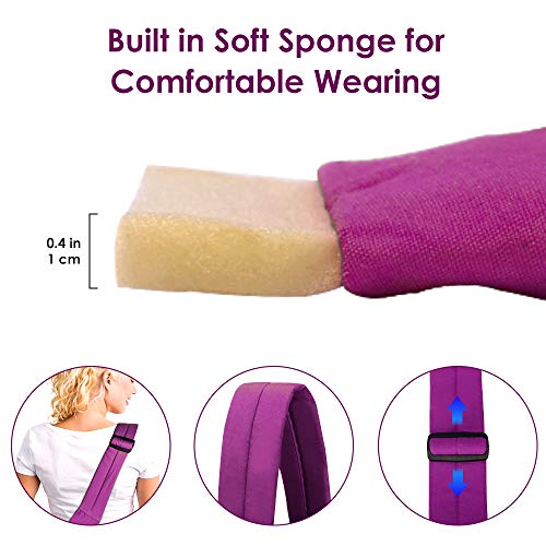 SlowTon Dog Carrier Sling - Thick Padded Shoulder Strap Adjustable Dog Carriers for Small Dogs, Puppy Carrier Purse for Pet Cat with Front Zipper Pocket Safety Belt Machine Washable (Fuchsia M) - color: K-Fuchsia Cotton Fabric