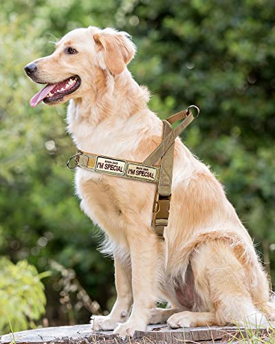 No Pull Dog Harness for Medium Large Dogs, Reflective Escape Proof Adjustable No Pulling Harnesses Brown L - color: Brown, size: L-Chest size 25-31''