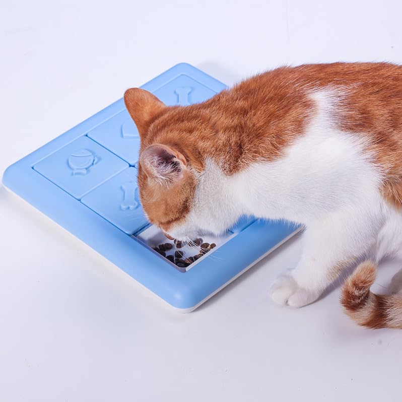 Buyter Dog Puzzle Toys Puppy Food Puzzle Slow Feeder Bow,Interactive Training Treats Dispenser,Aid Pets Digestion and Boredom Relieve (Blue) - color: Blue