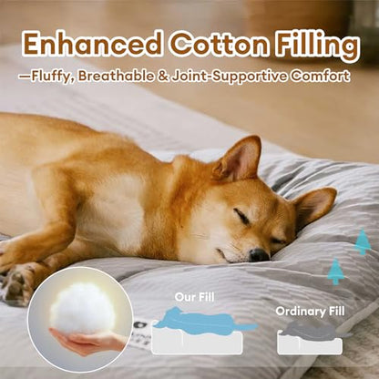 FUNNY FUZZY 42x28 Washable Dog Bed Crate Mat, 2 in1 Pet Pillow Sleeping Bed, Fluffy Deluxe Kennel Mattress for X-Large Dog and Cat,Charcoal Grey,XL,Midnight Blue - color: Blue, size: 42"×28" X-Large