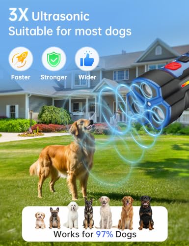Enhanced Ultrasonic Dog Bark Deterrent Devices, Professional 50ft Range Anti Barking Devices for Dogs, Long Battery Life & Safe Humane Design, Effectively Stops Noise & Bad Behavior