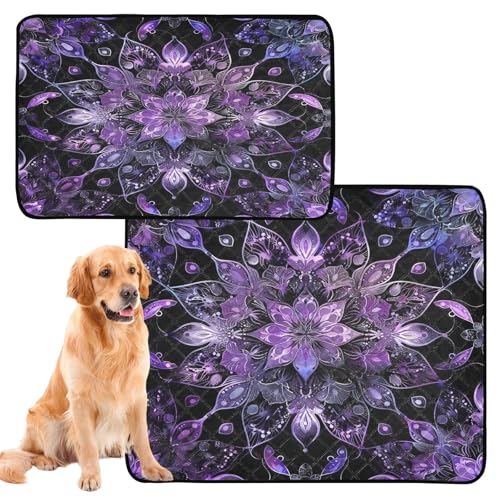 Qilmy Mandala Pet Mat, Waterproof Reusable Dog Training Pad Anti-Slip Pet Creat Pad for Small Medium Large Dogs and Cats - size: Medium+Large