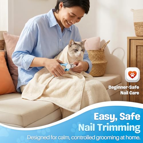 Flexzion Pet Nail Clippers for Dogs & Cats - Stainless Steel Blade Cat Nail Trimmer with Stored Nail File, Safety Guard, Easy Grip Handle - Dog Nail Clippers for Large Dogs, Medium Small Breeds, Blue - color: Blue