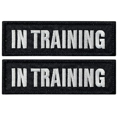 2 Pieces in Training Dog Patches with Hook Backing for Service Animal Vests, Harnesses - color: 2pcs, In Training