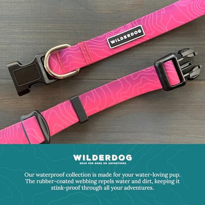 Wilderdog Waterproof Dog Collar - Repels Water & Dirt - Large 17"-24" - Plum - color: Plum, size: Large