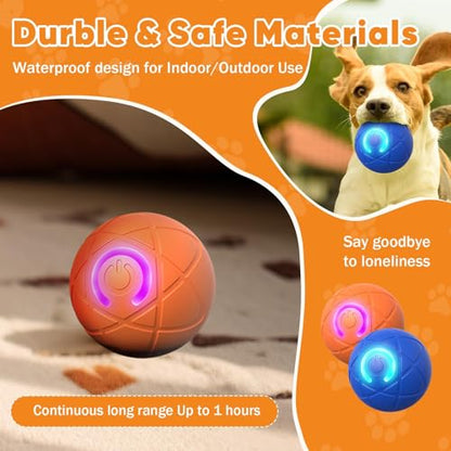 Smart Jumping Ball Toy for Dogs, Duraspin Dog Bouncing, Shaky Ball Toy USB Rechargeable Interactive Bouncing Toys for Puppy Toys (Blue) - color: Blue