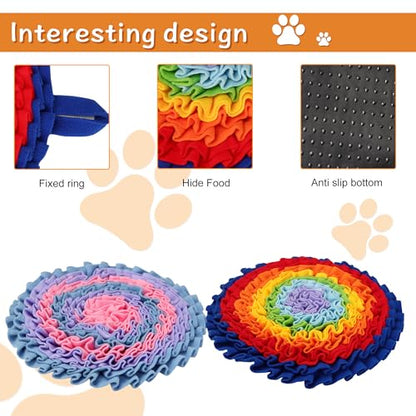 2 Pcs Snuffle Mat for Dogs, Pet Slow Feeding Interactive Toys for Smell Training, Foraging Skills, Suitable for Puppy or Cat