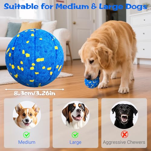 Smart Dog Ball Interactive Dog Toy with Remote Control,Automatic Moving,Bouncing and Rotating 3 Modes,E-TPU Material Aggressive Chewers,IPX7 Waterproof,Rolling Ball for Large Medium Dogs - color: Blue