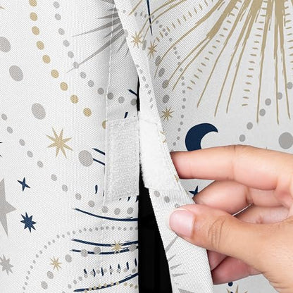 Sweet Jojo Designs 36in. Medium Dog Crate Cover (Boho Star and Moon) Pet Cage, Kennel Covers (Shabby Chic, Bohemian, Celestial, Sky, Stars & Moons, Starburst, Cosmic, Mystical, Navy Blue & Gold, Grey) - color: Blue Celestial, size: 36in. x 24in. x 23.5in.