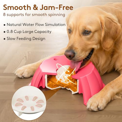 Dog Lick Bowl Ball Slow Feeder, Licking Bowl for Liquid Treat with Rolling Spin Sphere Roller Licker, Non-Slip 4/5 Cup Slow Feeder Bowl for Dietary Supplement/Post-op Nutrition (Pink) - color: Pink