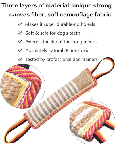 Clysoru Dog Tug Toy Tough Jute Bite Pillow Lasting Training Equipment Puppy to Large Dogs Interactive for Large and Small - color: flower flag