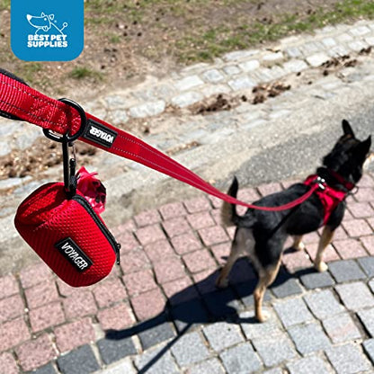 Best Pet Supplies 강아지 배변 봉투 홀더 목줄 부착물, 15개의 가방 포함, 퍼플, 여행, 산책, 공원 및 실외 사용을 위한 재사용 가능한 메시 디스펜서 파우치, 클립온으로 부드럽고 내구성이 뛰어납니다 - color: 메시 (퍼플), size: 1 개(1 팩)