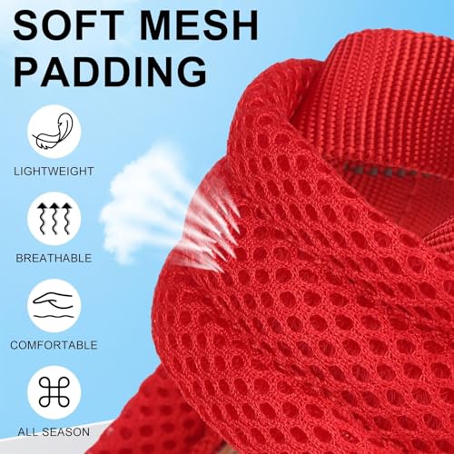 BEAUTYZOO No Pull Dog Harness Medium Sized Dog, Breathable Mesh Padded Dog Harness and Leash Set, Adjustable Reflective Escape Proof Dog Vest Harnessss Quick Fit for Training Walking, Red M - color: Red, size: M: Chest 21"-26.7"