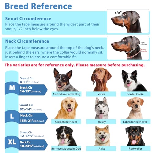 BARKLESS Soft Dog Head Collar, Patented Padded No Pull Head Halter, Training Nose Leash with Safety Link for Medium Large Dogs, Adjustable Muzzle Leash, Easy Control for Walking(Black, L) - size: L (Snout 9.5"-14")