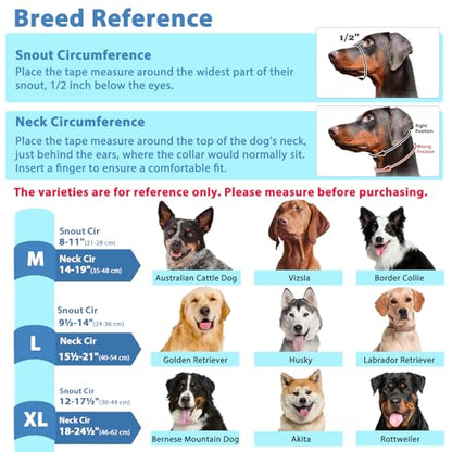 BARKLESS Soft Dog Head Collar, Patented Padded No Pull Head Halter, Training Nose Leash with Safety Link for Medium Large Dogs, Adjustable Muzzle Leash, Easy Control for Walking(Black, XL) - size: XL (Snout 12"-17.5")