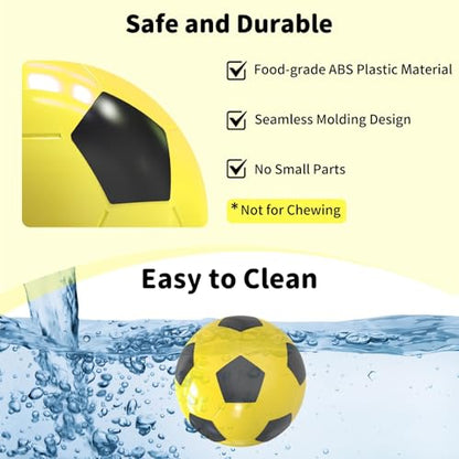 Interactive Dog Toys Treat Dispensers - Giggle Squeaky Dog Soccer Ball Rewards Puzzle to Keep Them Busy, Mental Stimulation Enrichment Food Dispensing for Small Medium Large Breeds, Yellow - color: Yellow