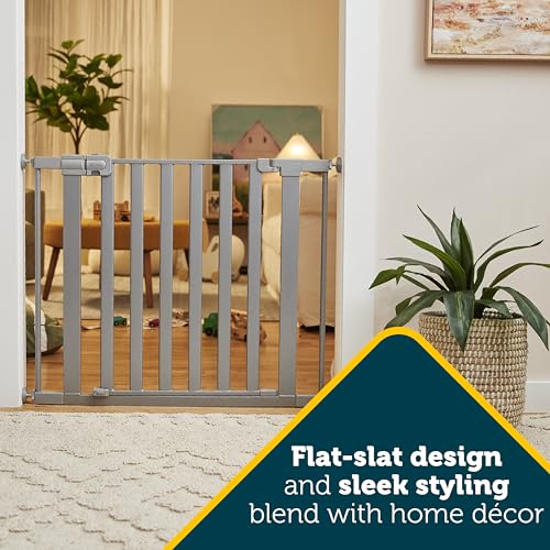 Safety 1st Baby Gate, Adjustable 29"-38" Wide, Pressure Mount | Walk Through Door | Silver | 2-Pack | Pet Compatible - color: Plateado, size: 2-Pack