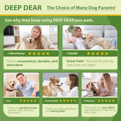 DEEP DEAR XLarge Dog Pads 28"x34", 40 Count Puppy Pads for Potty Training, Heavy Duty Pee Pads for Dogs, Dog Potty Pads for Pups, Kittens, Rabbits, Quick Drying & No Leaking Pet Pads for Housetraining - size: XLarge: 28"x34" - 40 Count
