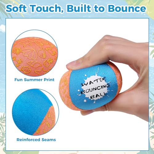BINGPET Dog Pool Toy Floating Balls, 2 Pcs Dog Water Ball for Summer Swimming Bouncing Ball Pool Toys, Interactive Soft Dog Chew Balls for Small and Medium Dogs - color: Blue&Pink