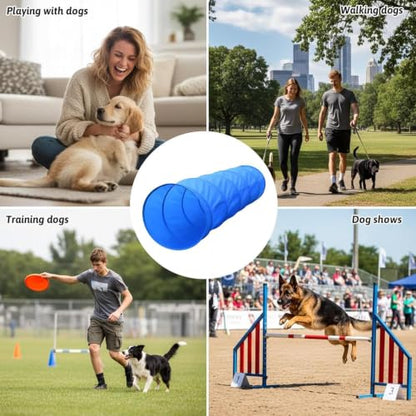 Dog Park Equipment - Training Tunnel Activity Set, Interactive Obstacle Course Accessories, Pet Exercise Challenge Kit | Backyard Lawn Yard Shore for Competition Recreation Practice - color: A
