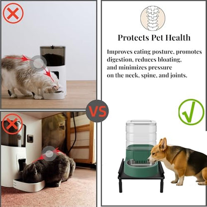 Dog Water Dispenser Stand, Metal Raised Holder for Pet Automatic Feeders, Height Adjustable Elevated Stand for Pet Feeders, Suitable for Cats, Small & Medium Dogs [Stand Only] - color: Black (Basic)