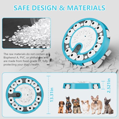 Dog Puzzle Toy, Level 3 in 1 Brain Mental Stimulation Dog Puzzles for Smart Dogs, Interactive Treat Dispenser Cognitive Enrichment Toys Puppy Puzzle Game for Mind Boredom-13.31"x13.31" Blue