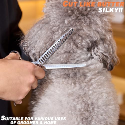 High-end Professional Dog Grooming Thinning Scissors Teeth Cutting Blending Shears Pet Texturizing Shears 7.5 Inch Extremely Very Sharp Stainless Steel Alloy For Cat Other Animals Groomer - size: 7.5inch, style: Thinning Shears